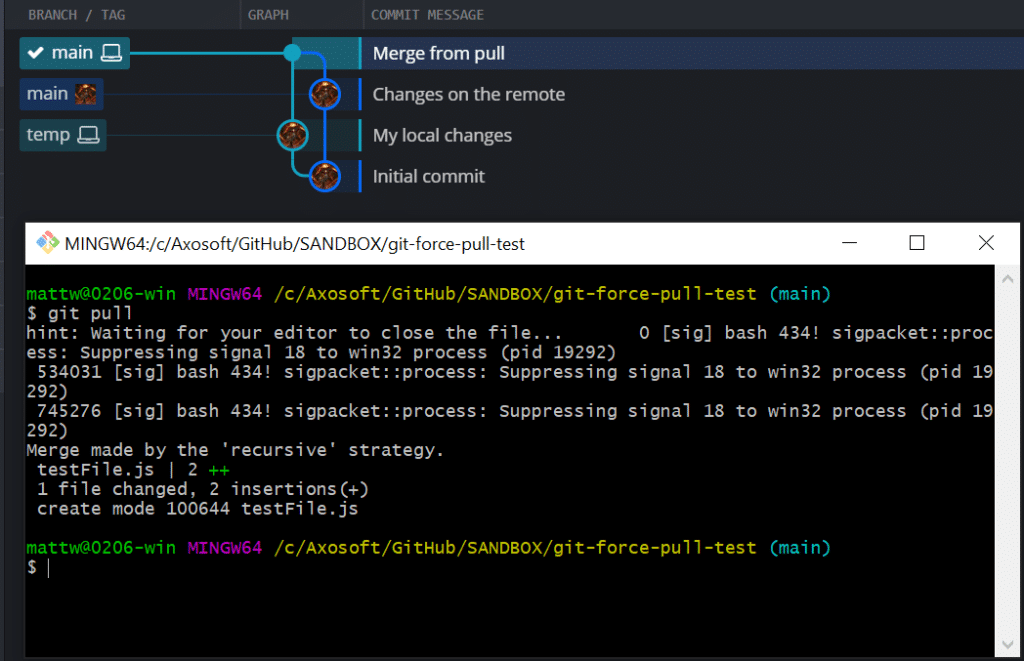 Git Pull Force GitKraken