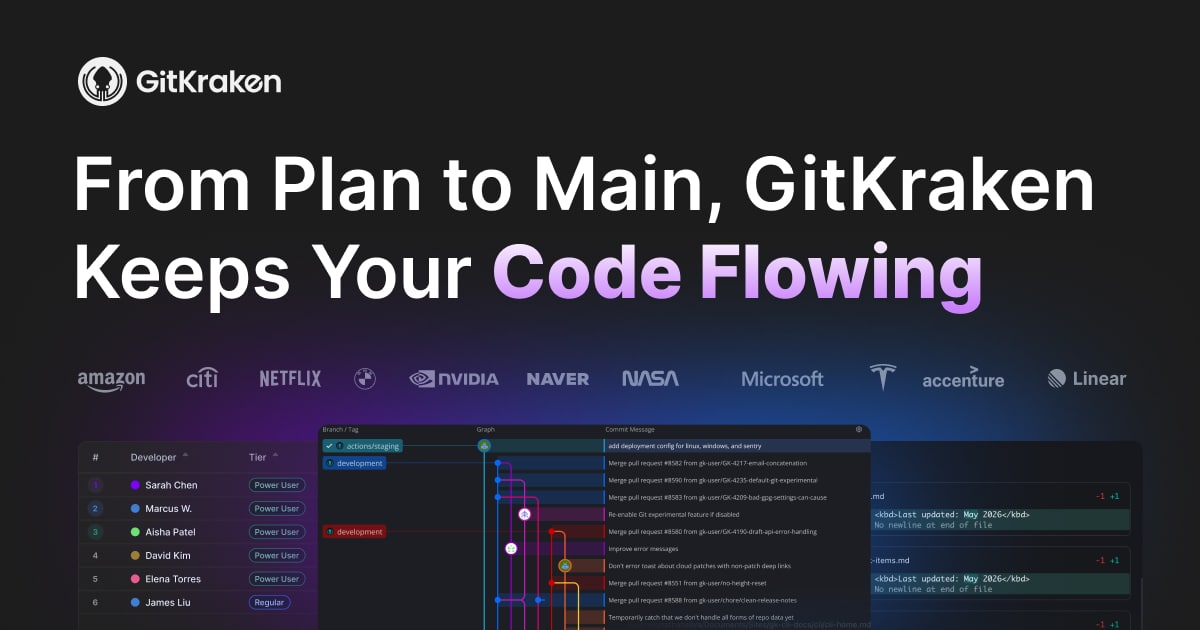From Plan To Main, GitKraken Keeps Your Code Flowing